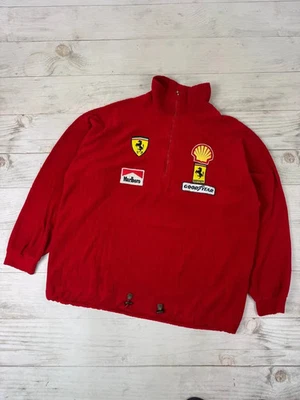 Vintage Ferrari Marlboro Racing F1 1/4 Zip Fleece Jacket 90s Men Size 2XL Red - Image 1 of 4