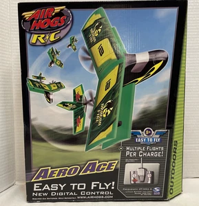 VTG Air Hogs RC Aero Ace Airplane RTF Easy to Fly Green Dragon Fire - Picture 1 of 6