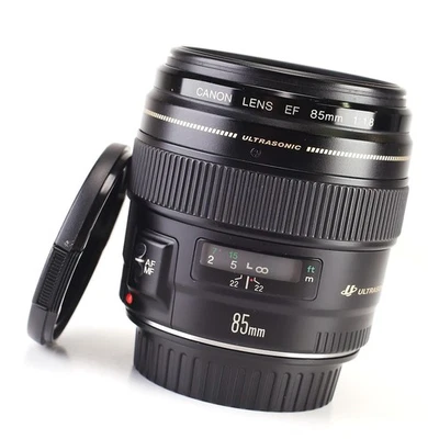 Canon EF 85mm F1.8 Ultrasonic Autofocus USM Prime Lens Canon EOS DSLR's F&R Caps - Image 1 of 4