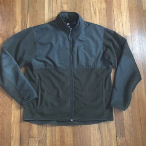 Chaps Mens Fleece Light Jacket Size XL Chest Pocket, Zip Up, Brown, Mesh Pockets - Picture 1 of 6