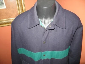 Vintage 80s 90s Men's Sergio Valente Wool Jacket Coat Striped Blue Green 1X - Picture 1 of 8