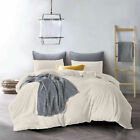 1200TC Hotel Soft EgyptCotton Bed Sheet Set/Duvet Set/Fitted UK King Ivory Solid