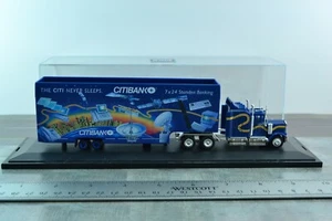 Herpa Skyline Kenworth W 900 Tractor Trailer Truck Citibank Blue 1:87 HO - Picture 1 of 3