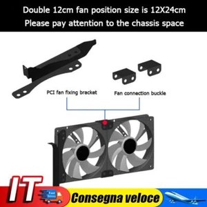 PCI Slot Dual Fan Mount Rack Bracket 90mm 120mm for Desktop Graphics Video Cards - Bild 1 von 7