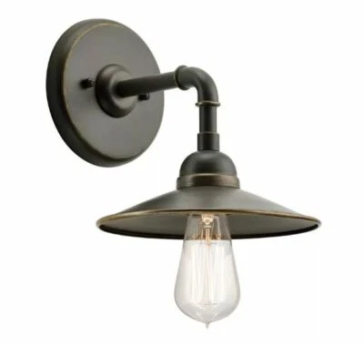 Aplique de pared Kichler Westington 49585 OZ bronce antiguo 1 luz 10" W con pantalla metálica Foto 1 de 4