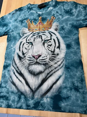 Camiseta Rock Nature by Rock Eagle Tiger King TEAL Azul/Verde Tie Dye - Para Hombre Talla L Foto 1 de 4