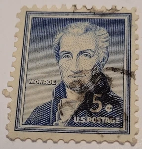 Stamp - USA - James Monroe - 5 Cent - Used - Picture 1 of 2