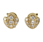 Mauboussin Paris 18K Yellow Gold 18P Diamond Earrings With Original Box Vintage