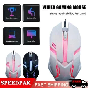 HOT Wired Gaming Mouse LED Laptop PC Computer Optical Mice mouse Lot Z3 - Picture 1 of 14