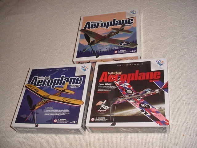 3-PlaySteam Rubber Band Powered Aeroplane Kit`s (Easy Assembly) - Image 1 of 1