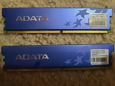 ADATA PC2-6400 DDR2-800 2GB (2X1GB) Memory DIMM (AD2U800B1G5-DRH) - Image 1 of 2
