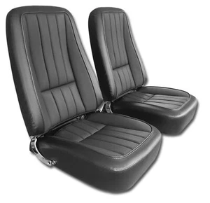 Corvette C3 Leather Seat Covers Black 1968 - Picture 1 of 3