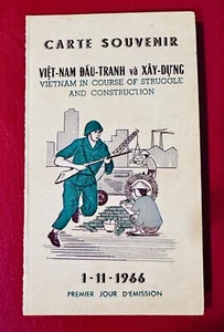 1966 VIETNAM STAMPS FOLDER VIETNAM IN COURSE OF STRUGGLE AND CONSTRUCTION - Picture 1 of 3