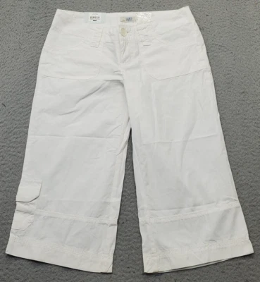 SO носить его объявить его укороченные брюки женский размер 1 белый эластичной широкие ноги - Изображение 1 из 4