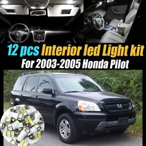 Paquete de kit de bombilla LED interior súper blanca de 12 piezas para Honda Pilot 2003-2005 - Imagen 1 de 12