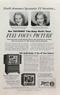 1951 Zenith Console & Table TV Original Magazine Full Page Print Advertisement