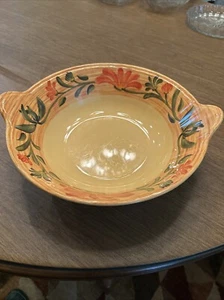 G.E.T. ML-95-VN Venetian 3 Qt. Venetian Bowl with Handles Yellow Red Flowers - Afbeelding 1 van 3