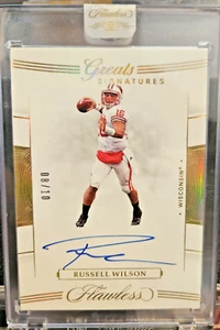 2020 Panini Flawless Collegiate Greats Signatures Gold #'d/10 Russell Wilson #30 - Picture 1 of 2