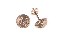 Diamond Cut Dome Stud Earrings Rose Solid 9ct Gold