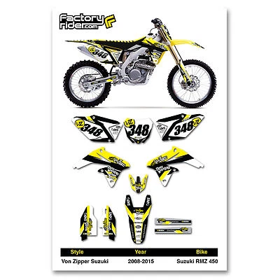 KIT DE GRÁFICOS SUZUKI RMZ 450 2008-2017/PAQUETE PL NMB calcomanías de motocross estilo VZ Foto 1 de 4