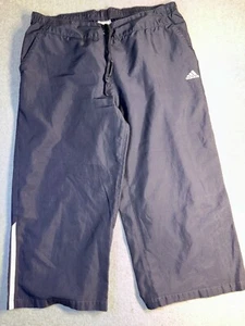 Adidas Track Capris Mujer Grande Azul Marino Bolsillos Cortados Cintura Elástica Cordón - Imagen 1 de 5
