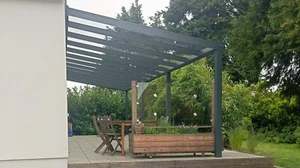 Aluminium Terrassenüberdachung Salzburg mit Glas oder Stegplatte ab 3 m Breite - Bild 1 von 8