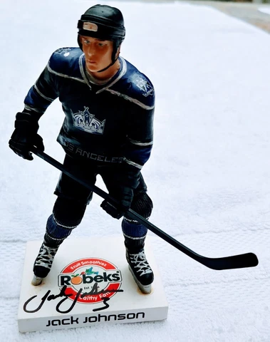 RARE! JACK JOHNSON #3 Autographed Figurine LA KINGS NHL 🏒 2007 Limited Edition Cover