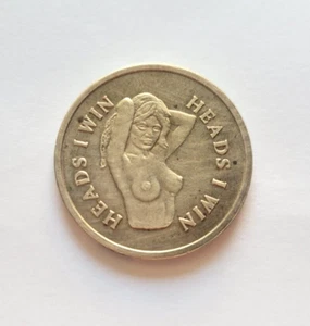 Racy Heads I Win Tails You Loose Coin Flip Nude Woman Busty Token Coin Lady - Imagen 1 de 2