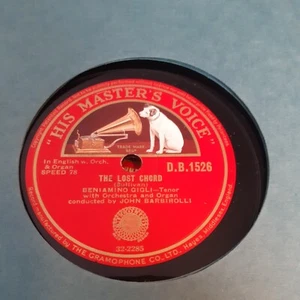 Beniamino Gigli – Goodbye / The Lost Chord - D.B.1526 HMV - 78rpm Shellac E - Picture 1 of 2