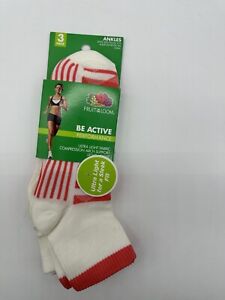 NEW 3 PAIRS WOMEN'S FRUIT OF THE LOOM ACTIVE PERFORMANCE LIGHT COMPRESSION SOCKS