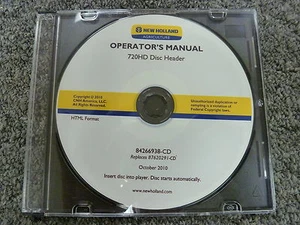 New Holland Model 720HD Disc Header Owner Operator Maintenance Manual CD - Picture 1 of 1