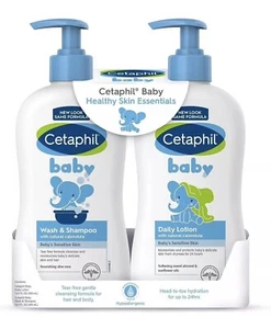 Cetaphil Baby Wash & Shampoo Plus Body Lotion, Healthy Skin Essentials, Head to  - Picture 1 of 2