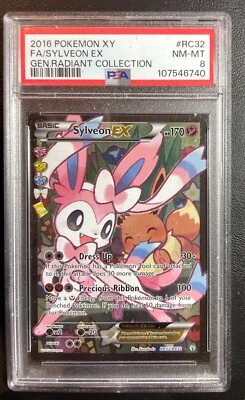 2016 Pokemon XY Generations Radiant Collection #RC32 Full Art Sylveon EX PSA 8 - Image 1 of 2