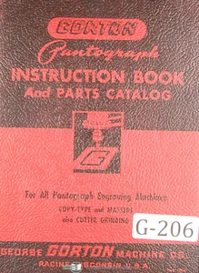 Grabado pantógrafo Gorton, manual de piezas para todas las máquinas - Imagen 1 de 3