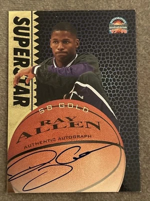 Ray Allen 1997 SCORE BOARD GOLD On Card AUTO Autograph Superstar SB - Image 1 of 2