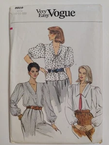 Blouse Top Shirt 14 16 18 Very Easy Vogue 8608 Sewing Pattern Cut VTG V Neck - Picture 1 of 9