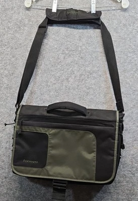 Lenovo Laptop Shoulder Bag Messenger Bag Many Compartments Black/Olive Green - Image 1 of 4