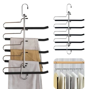 Space Saving Pants Hangers Heavy Duty Magic Slacks Jeans Trouser Hanger, Non-... - Picture 1 of 7