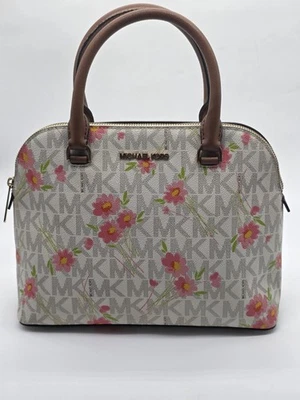 Bolsa tote Michael Kors estampa margarida cidny ombro média usada  - Imagem 1 de 4