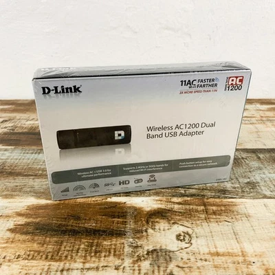 [NEW SEALED] D-Link Wireless AC1200 Dual Band USB 3.0 Adapter DWA-182 - Image 1 of 2