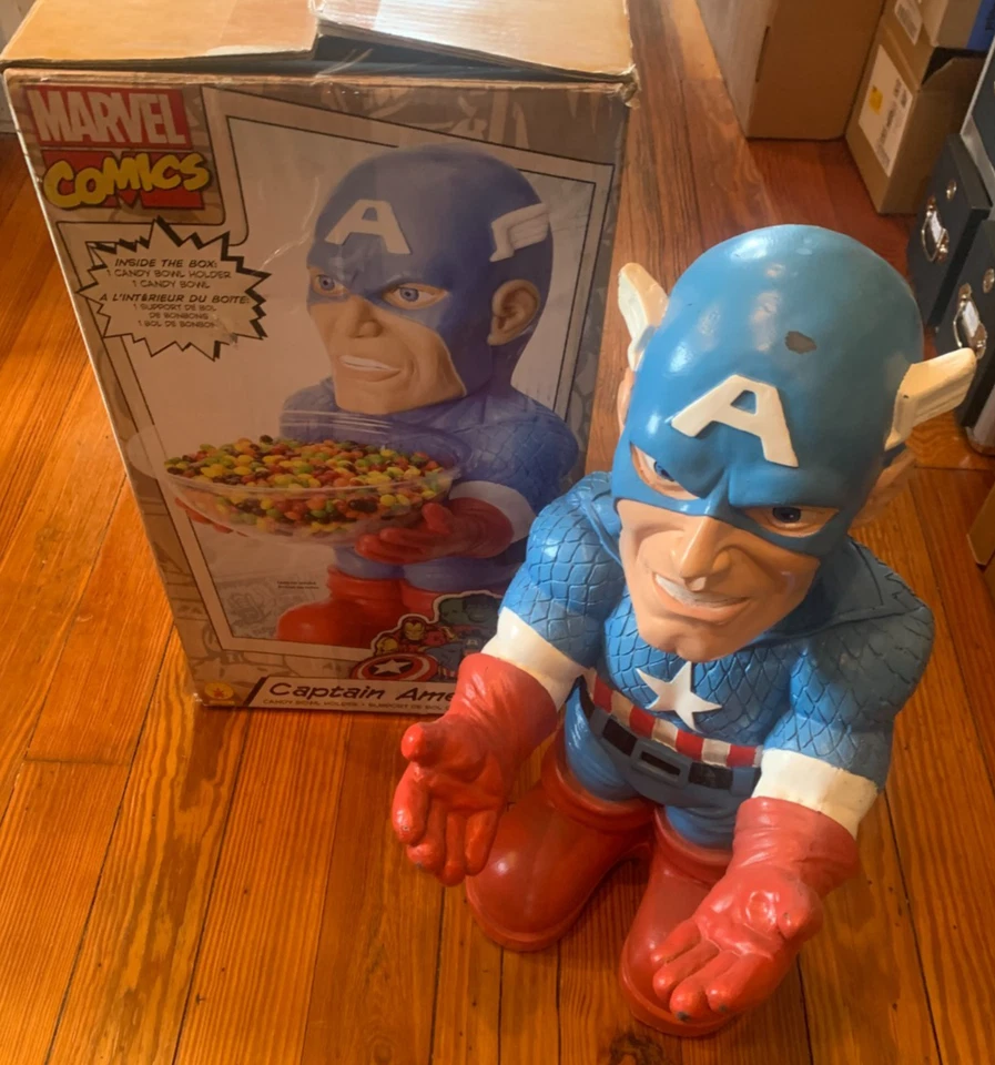 Capitán América Marvel Comics por Rubíes - Figura grande con soporte de cuenco de caramelo - SIN TAZÓN Foto 1 de 4