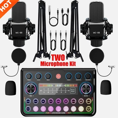 Podcast Equipment Bundle Home Studio Recording Kit Music Mixer 2* Headphones Kit - Image 1 of 4