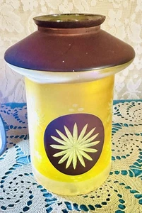 Medallón estrella de vidrio cortado Art Nouveau iridizado 6,25 pulgadas tono de ajuste alto - Imagen 1 de 3