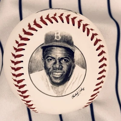 Pelota de béisbol de recuerdo vintage de los Astros de Houston Jackie Robinson SGA Foto 1 de 4