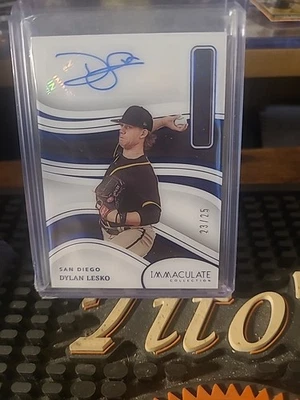 2023 Panini Immaculate Dylan Lesko Blue Clearly Auto /25 Padres Prospect #CIS-DL - Image 1 of 4