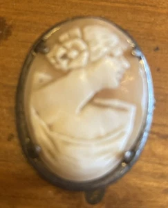 Vintage Cameo Sterling Brooch Pin - Picture 1 of 4