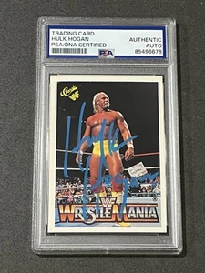 HULK HOGAN 1990 CLASSIC WWF WRESTLEMANIA SIGNED AUTOGRAMMKARTE PSA/DNA - Bild 1 von 2