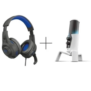 Trust GXT 258W Fyru Micrófono 4 en 1 con Trust GXT307B Ravu Auriculares Juego Set - Imagen 1 de 19