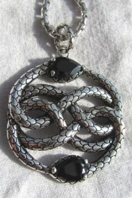 QVC Albert M. Mistero Sterling Silver Black Spinel Love Knot Snake 28" Necklace  - Image 1 of 4