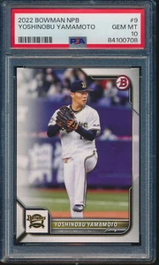 PSA 10 YOSHINOBU YAMAMOTO 2022 BOWMAN Paper NPB LA DODGERS Rookie RC GEM MINT - Picture 1 of 3